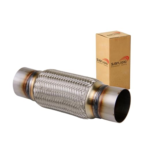 Exhaust Flex Pipe Universal Type 100% Stainless Steel For Heavy Duty and Cars (1 PC, 3.0X8X12) - size: 3.0X8X12