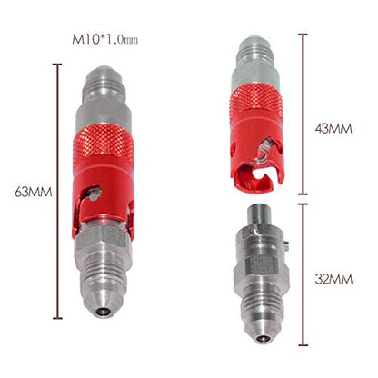Stainless Steel Motorcycle AN3 3AN Front Brake Fluid Quick Removal Cover Replace Brake Line Disconnect Fitting Dry Break Coupling