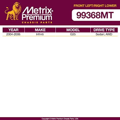 Metrix Premium Chassis Parts Compression Control Arm Kit Fits Infiniti G35 - size: CMS30198_CMS30199