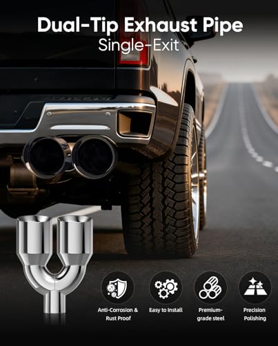 4 inch dual exhaust tip,4Inch Inlet 6inch outlet 15" Long Tail Pipe - size: 4TO6