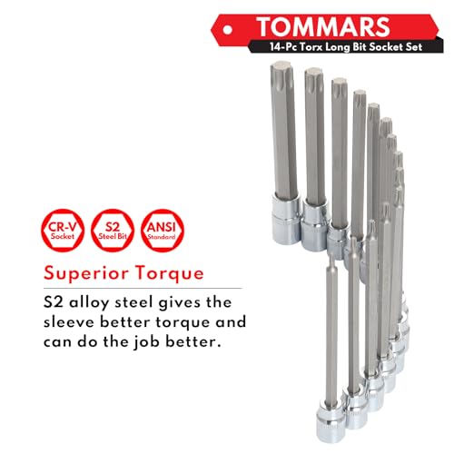 TOMMARS 14-PC Long Torx Bit Socket Set - style: Long Torx Bit Socket Set