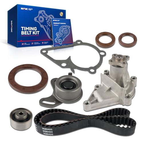 KAX Timing Belt Kit with Water Pump Fit for Hyundai Accent 2006-2011, Kia Rio 2006-2011, Accent 2001-2005 1.6L, Rio5 2006-2011, OE# 24312-26050, 25100-26015, 24810-26020, 24410-26000 - size: 9-4201S