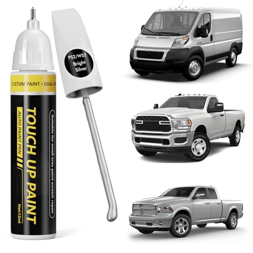 (Bright Silver (PS2/WS2) Car Touch Up Paint for Dodge Ram - color: Bright Silver (PS2/WS2) for 2025 RAM 1500/2024 RAM 1500/2023 RAM 1500/2025 RAM 2500/2024 RAM 2500/2025 RAM 3500