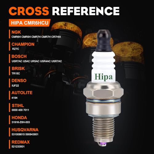 Hipa CMR6H Spark Plug for NGK 3365 Stihl BR600 FS40 FS40C FS56 FS56RC FS90 FS90R FS100 FS110 Trimmer Chainsaw (4 Pack) - size: CMR6H 4pack