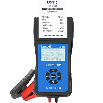 Lancol Car Battery Tester with Printer 12V Automotive Load Tester Alternator Tester Auto Digital Analyzer Tool Charging Cranking System Tester for Car Truck Motorcycle ATV SUV Boat Yacht