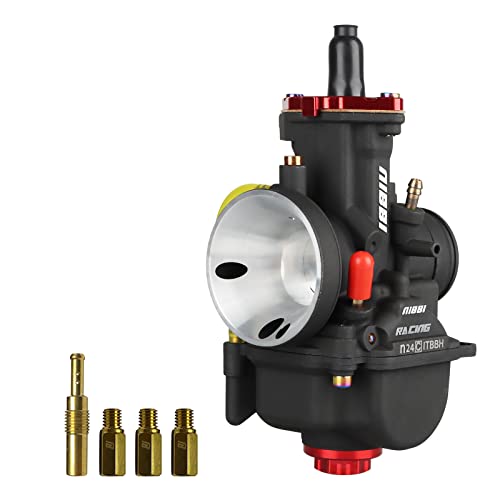 NIBBI Carburetor PWK24 fit Motorcycle Engine with 24mm Carb Jets for DirtBike MiniBike Pit Bike GY6 ATV - size: PWK24MM