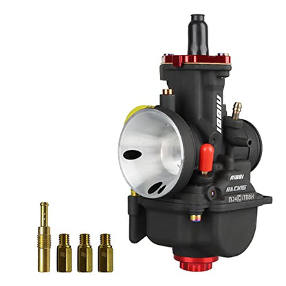 NIBBI Carburetor PWK24 fit Motorcycle Engine with 24mm Carb Jets for DirtBike MiniBike Pit Bike GY6 ATV - size: PWK24MM