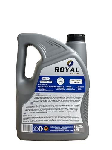15W-40 Heavy Duty Diesel Engine Oil, Synthetic Pro-Tech Technology, 5 Quarts/4.73L (15W-40, 5USQTS)