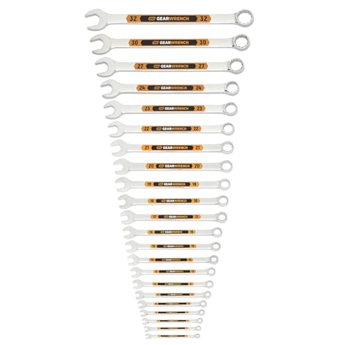GEARWRENCH 22 Piece 12 Point Metric Hi-Viz Long Pattern Combination Wrench Set | 81916H - style: 22 pc