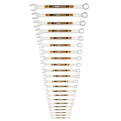GEARWRENCH 22 Piece 12 Point Metric Hi-Viz Long Pattern Combination Wrench Set | 81916H - style: 22 pc
