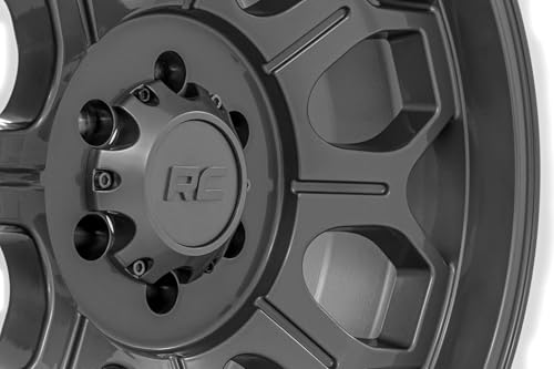 Rough Country Series 77 One-Piece Wheel-20x10, 6x5.5 Bolt Pattern, 25mm, Gun Metal Gray Wheel with Painted (20 x 10. inches /6 x 5 inches, -25 mm Offset)