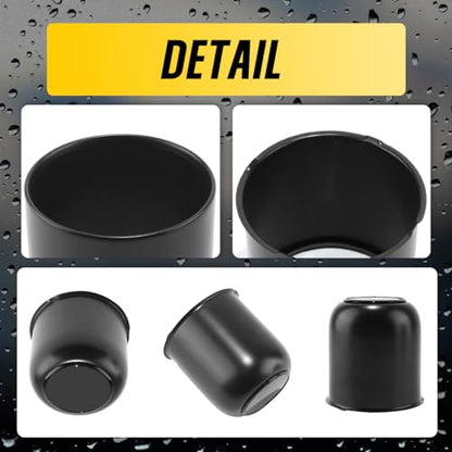 4Pcs 3.27" Stainless Trailer Wheel Center Caps, 3.41" H Matte Black - color: Matte Black, size: 3.27" Hub 3.41"H