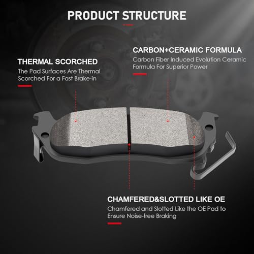 CCIYU D1015 D1041 Ceramic Front & Rear Brake Pad Set - size: Front[D1015] + Rear[D1041]