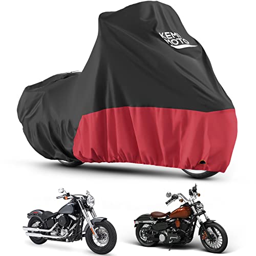 KEMIMOTO Heavy Duty 420D Motorcycle Cover Fit for Cruiser Models Softail - color: Red, size: Cruiser