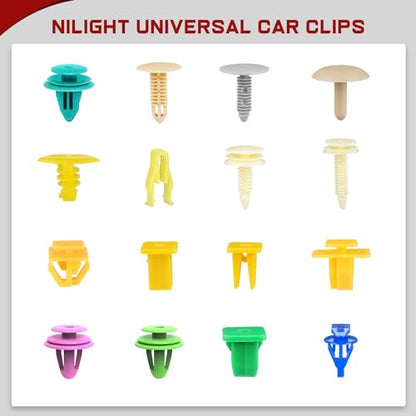 Nilight 501PCS Universal Car Clips Fastener Remover Retainer Rivet Push - color: 500Pcs Clips + Remover