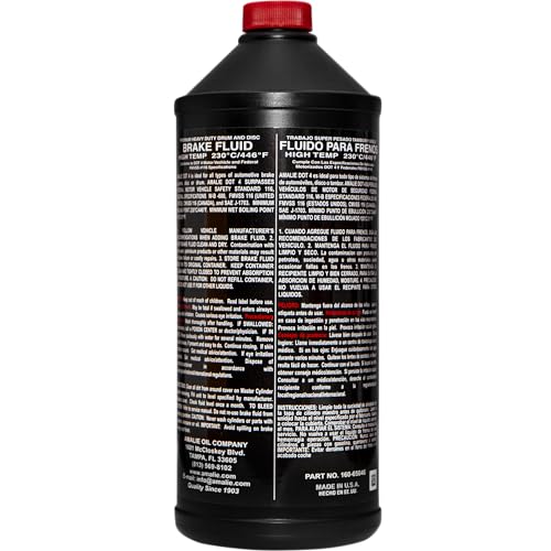 AMALIE Dot 4 Brake Fluid (160-65046-50) 1 Quart, Pack of 12 | Made in USA - size: 1 Quart / Pack of 12