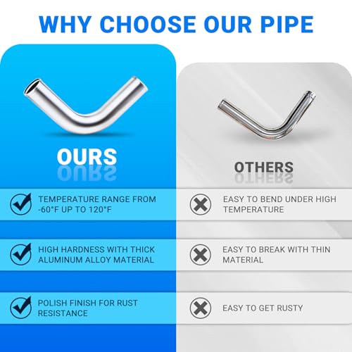 Intercooler Pipe OD 3"/76mm 90 Degree Elbow Aluminum Alloy Tube Bend Intake Tube- Pack of 1 - size: 3''