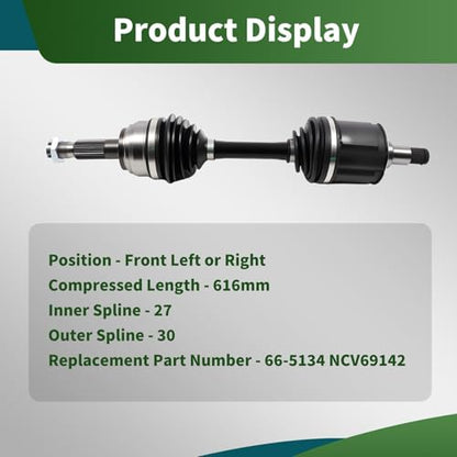 Front CV Axle 4WD Compatible with 4Runner Tacoma 1995-2004