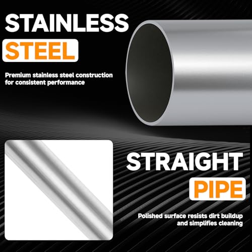 A-KARCK Straight Exhaust Pipe 2" OD, Stainless Steel 35" Long Mandrel Exhaust Tube - size: 2.0", style: 35 INCH