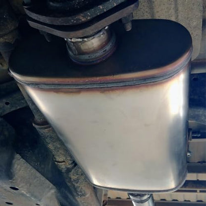 Universal 409 Stainless Muffler Straight-Through Performance Muffler Exhaust, center in | center out (2.75") - size: 2.75"