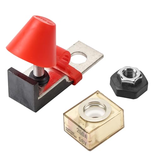 GLOSO Marine Rated Battery Fuse IPBF+Terminal Fuse Block Kit, Single Stud M8 (5/16") + Ignition Protected Battery Fuse (250A) - size: 250A