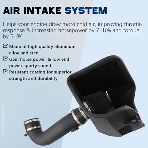Cold Air Intake Compatible With 19-25 Silverado 5.3L/6.2L V8 - size: Chevy Cadillac GMC Cold Air Intake Kit 5.3L 6.2L