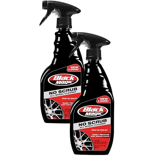 Black Magic 120218 No Scrub All Wheel Cleaner, 23 oz. (Pack of 2) - No Scrubbing Needed, Just Apply, Hose Off and Wipe for Clean Wheels Every Time - size: 23 Fl Oz (Pack of 2), style: No Scrub Cleaner
