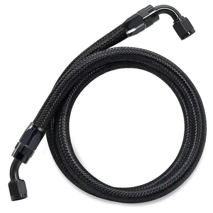 Assembled 6AN Fuel Line Kit CPE with Hose End Fitting(45°+90°), 2FT - size: 2ft(45°+90°)