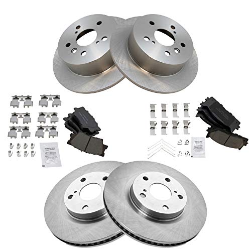 TRQ Front and Rear Ceramic Brake Pad and Rotor Set - style: BKA11763
