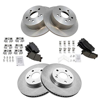 TRQ Front and Rear Ceramic Brake Pad and Rotor Set - style: BKA11763