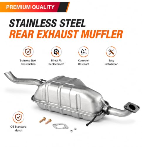 54703 Rear Exhaust Muffler for 2006-2011 Hyundai Accent/Kia Rio HY01 - size: D-HY01