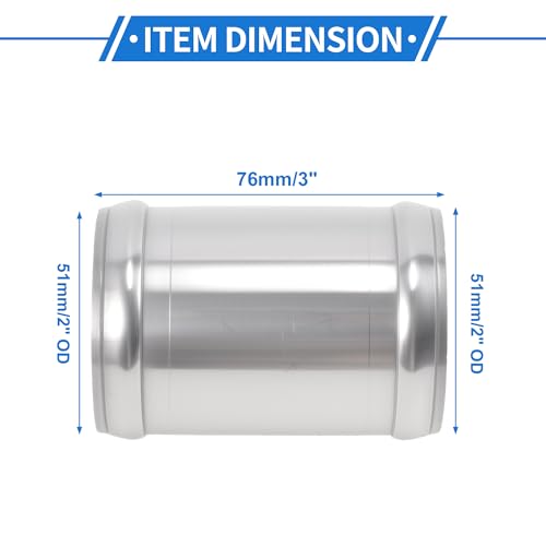 2" OD 0° 6063 Aluminum Alloy Tube Intercooler Pipe 3" Length - size: 2"OD 3"Length