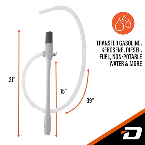 Deway Battery-Powered Stick Transfer Pump, AA Battery, 2.6 GPM, 39 In Hose - style: Basic No Auto-Stop