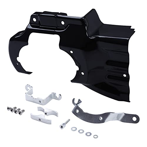 TCT-MOTORPARTS Black Engine Transmission Interface Trim Cover Fits for Harley Softail Deluxe FXST FXSTC 2007-2017 - color: Black