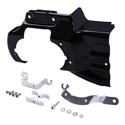 TCT-MOTORPARTS Black Engine Transmission Interface Trim Cover Fits for Harley Softail Deluxe FXST FXSTC 2007-2017 - color: Black