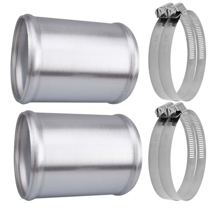 AC PERFORMANCE OD 3" Aluminum Tube Hose Joiner 2PCS with Clamps - size: 3" (76mm) - 2PCS
