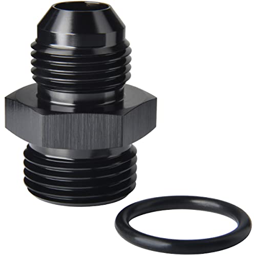 8AN Male Flare to 10AN ORB O-ring Boss Fuel Pump Rail Adapter Fitting Aluminum Black - color: Black - 1PC, size: 8AN to 10AN ORB