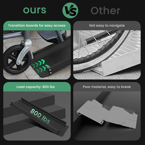 Wheelchair ramp 4FT, Lightweight, Retractable and Portable, can be Used for Wheelchair ramps, Comes with a Handbag-Black - size: 4FT