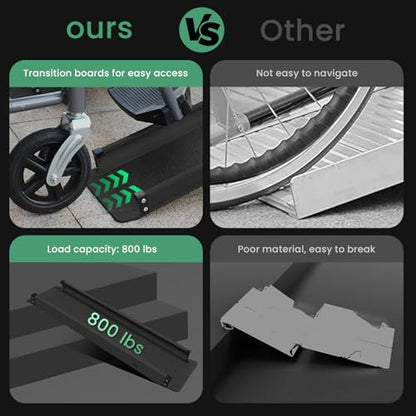 Wheelchair ramp 4FT, Lightweight, Retractable and Portable, can be Used for Wheelchair ramps, Comes with a Handbag-Black - size: 4FT