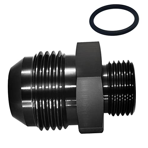 12AN Flare to 10 AN Oring ORB Male Fuel Pump Rail Adapters Aluminum Hose Fitting Black with 10 O-ring Boss - size: 12AN to 10AN orb