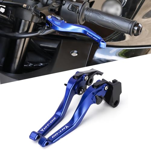 Motorcycle Short Brake Clutch Levers Compatible with Yamaha Gen 4 MT-09 / SP 2026 2025 2024 | Front Shorter Levers Handles MT09 MT 09 Gen4 Accessories (Blue) - color: Blue