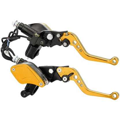 7/8" 22mm Motorcycle Brake Clutch Pump Lever, Gold - color: Gold
