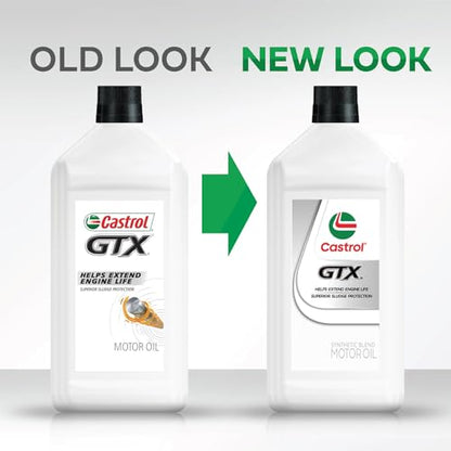 Castrol GTX 5W-30 Synthetic Blend Motor Oil, 1 Quart, Pack of 6 - size: 1 Quart, Pack of 6