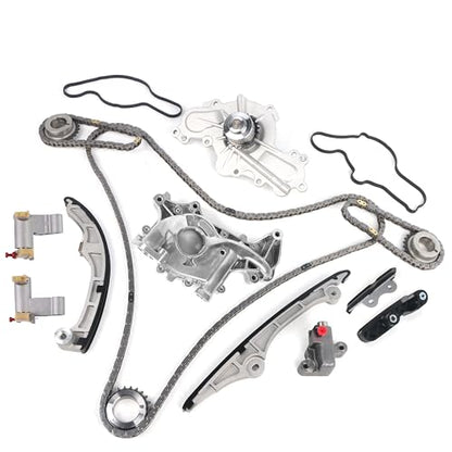 Timing Chain Kit - with Water Pump & Oil Pump Fits for 2007-2010 Ford-Edge Taurus, for 2007-2010 Lincoln-MKZ & MKX 3.5L 3.7L V6,for 2008-2010 CX-9 3.7L Engine Replace OE AT4Z-6306-A AW6023