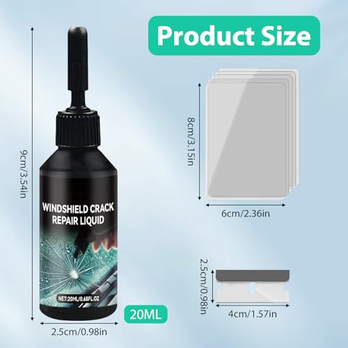 2PCS Windshield Crack Repair Kit,2024 New Glass Cracks Gone Repair Kit,Windshield Crack Repair Car Window Windshield Repair Kit,Glass Repair Fluid for Fixing Chips and Star Shaped Crack