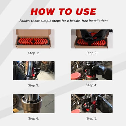 MOTO4U Motor Bike Fork Seal Driver Kit, Universal Motorcycle Fork Seal Driver Tool with 12 Plastic fork seal driver and 2 steel bodies,Fork Saver Dirt Bike (35-50mm,Red)