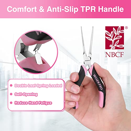 WORKPRO 6-Piece Mini Pliers Set - color: Pink