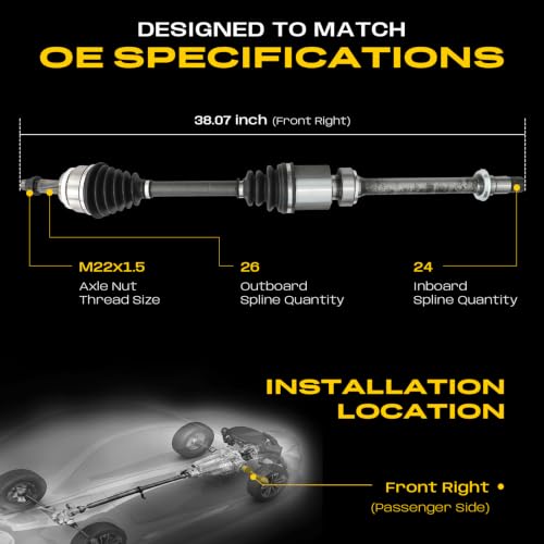 Front Right CV Axle Assembly for 2.4L Toyota Camry 2002-2009 Gas - size: NCV69578