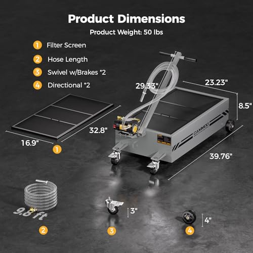 CAMMOO 25 Gal Electric Oil Drain Pan with Pump, Gray - color: Gray