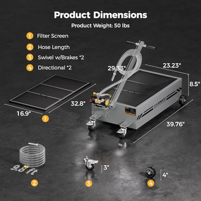 CAMMOO 25 Gal Electric Oil Drain Pan with Pump, Gray - color: Gray